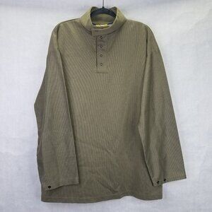 Scent-lok Hunting Shirt Men's L Scent Blocking Pullover Green Snap Up Neck Wrist